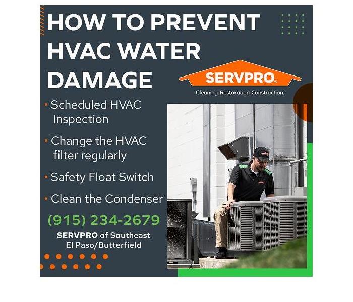 SERVPRO expert working with HVAC unit