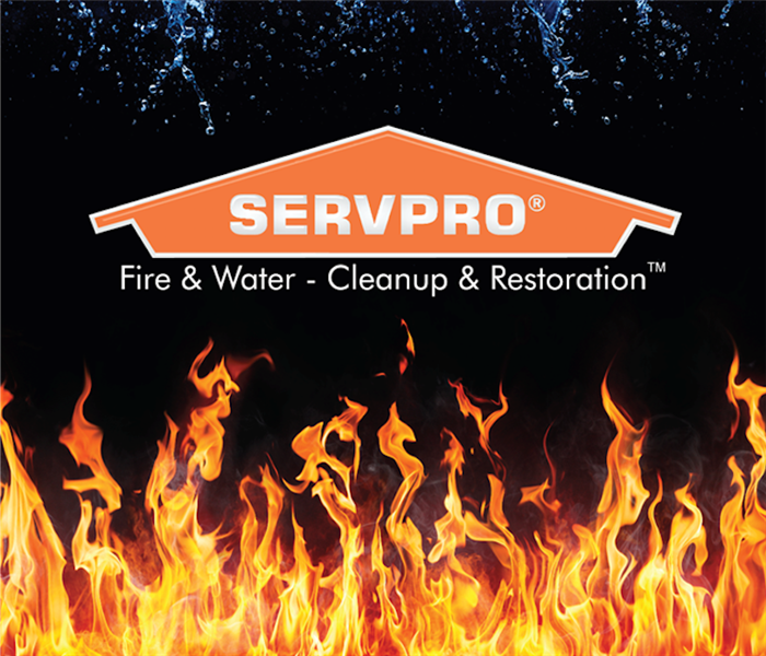 SERVPRO® house logo with fire flames