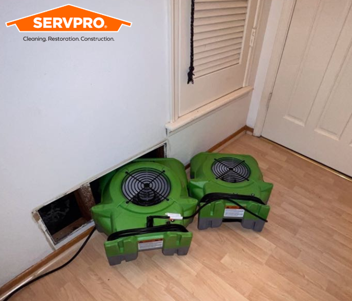 SERVPRO equipment drying out residential property