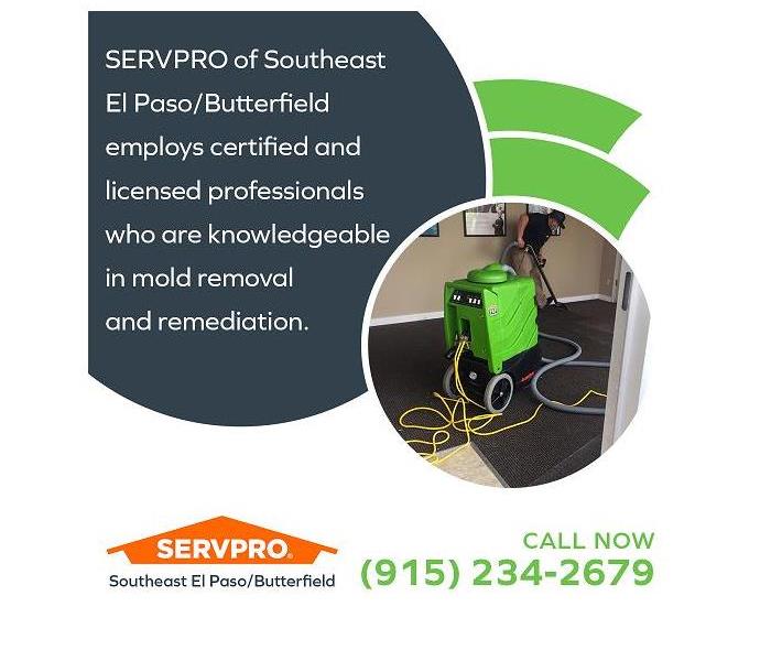SERVPRO technician cleaning a property