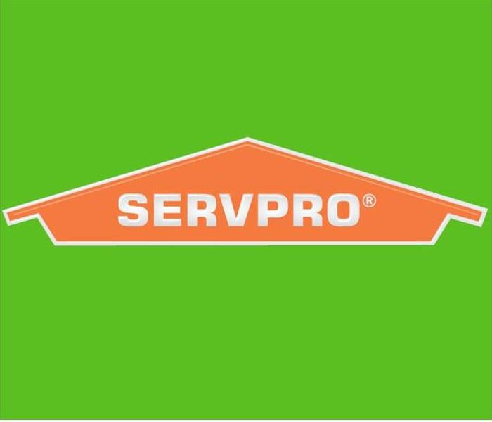 Green background with orange SERVPRO logo